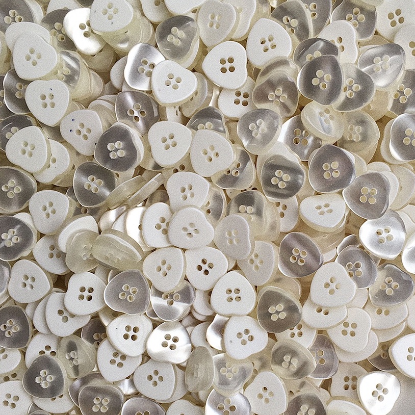 Nút áo, cúc áo trái tim NN916, set 50 nút, 1.5 cm