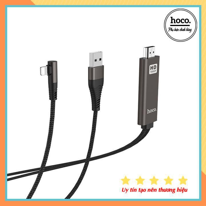 Cáp Chuyển Đổi Hình Ảnh Iphone Ipad Sang Hdmi Hoco UA14 2M Chính Hãng