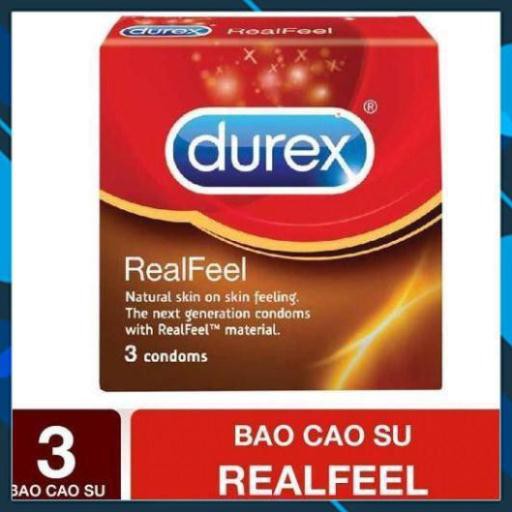 [FREE SHIP - CHÍNH HÃNG] Bao cao su Durex Real Feel 3 bao