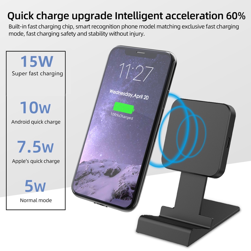 Đế Sạc Không Dây Đa Năng 10W 3 Trong 1 Cho Điện Thoại Đồng Hồ Thông Minh