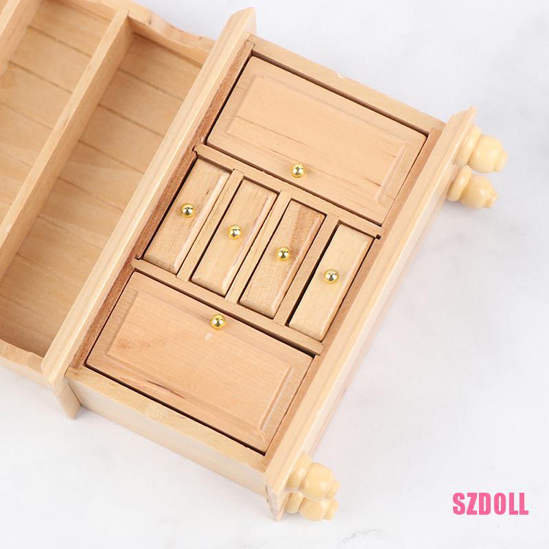 Tủ Đựng Sách Bằng Gỗ Tỉ Lệ 1:12 Dành Cho Nhà Búp Bê SZDOLL6