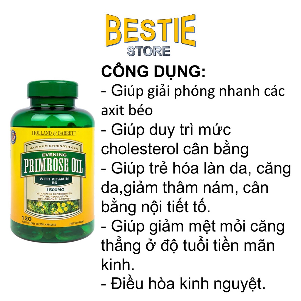 Mua ( HÀNG UK ) Viên uống tinh dầu hoa anh thảo và Vitamin B6 Holland