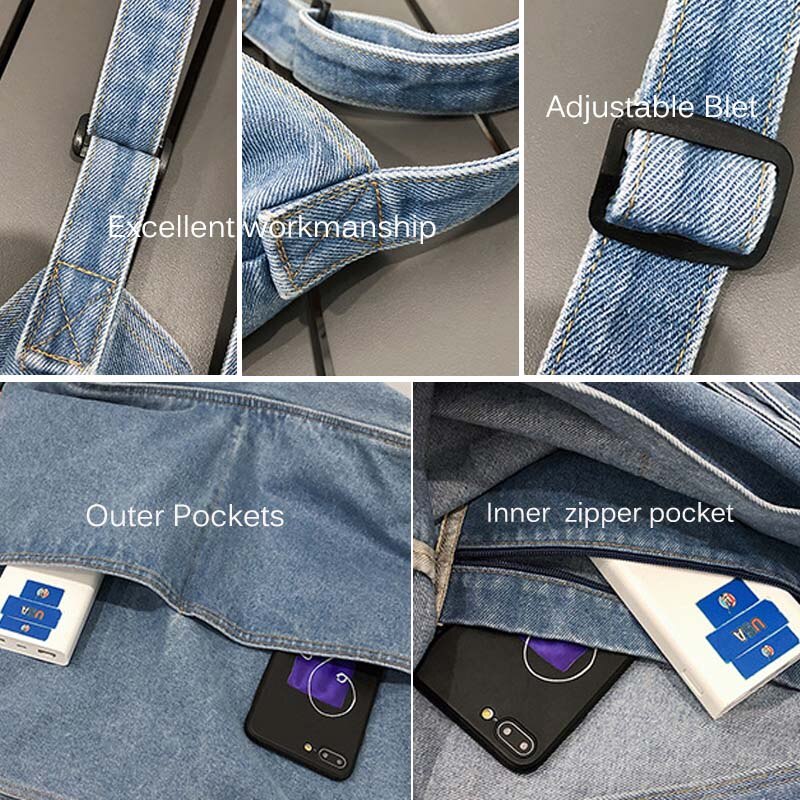 Túi Đeo Chéo Vai Bằng Vải Denim Thời Trang Sành Điệu Cho Nữ ZY172