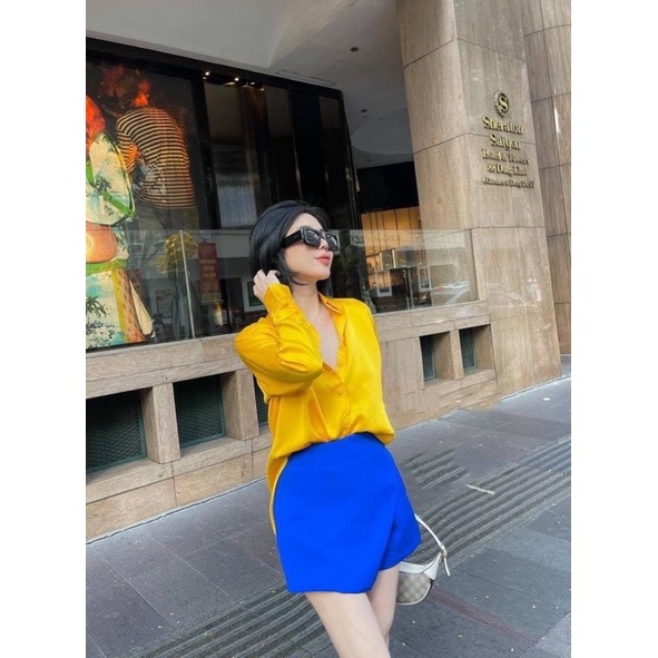 Sét áo sơmi + chân váy siêu xịn