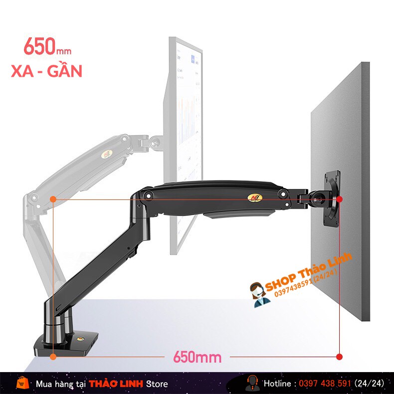 Giá Treo Màn Hình NB-F100A Treo Màn 22 - 35 Inch - Tải Trọng 12Kg / Phiên Bản Mới 2021