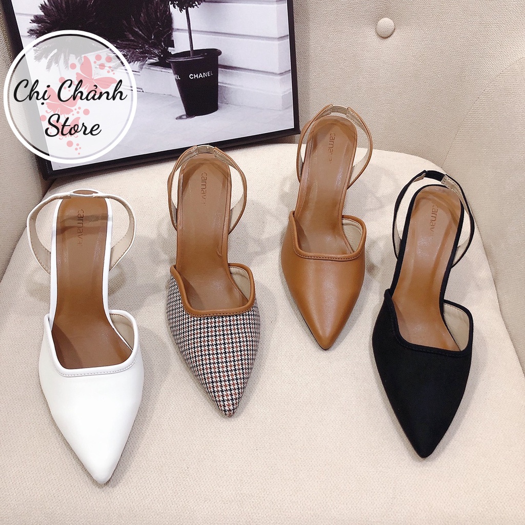 Giày cao gót sandal nữ gót 7p chất da xịn chuẩn hàng cao cấp lên chân tôn dáng - Chị Chảnh Store