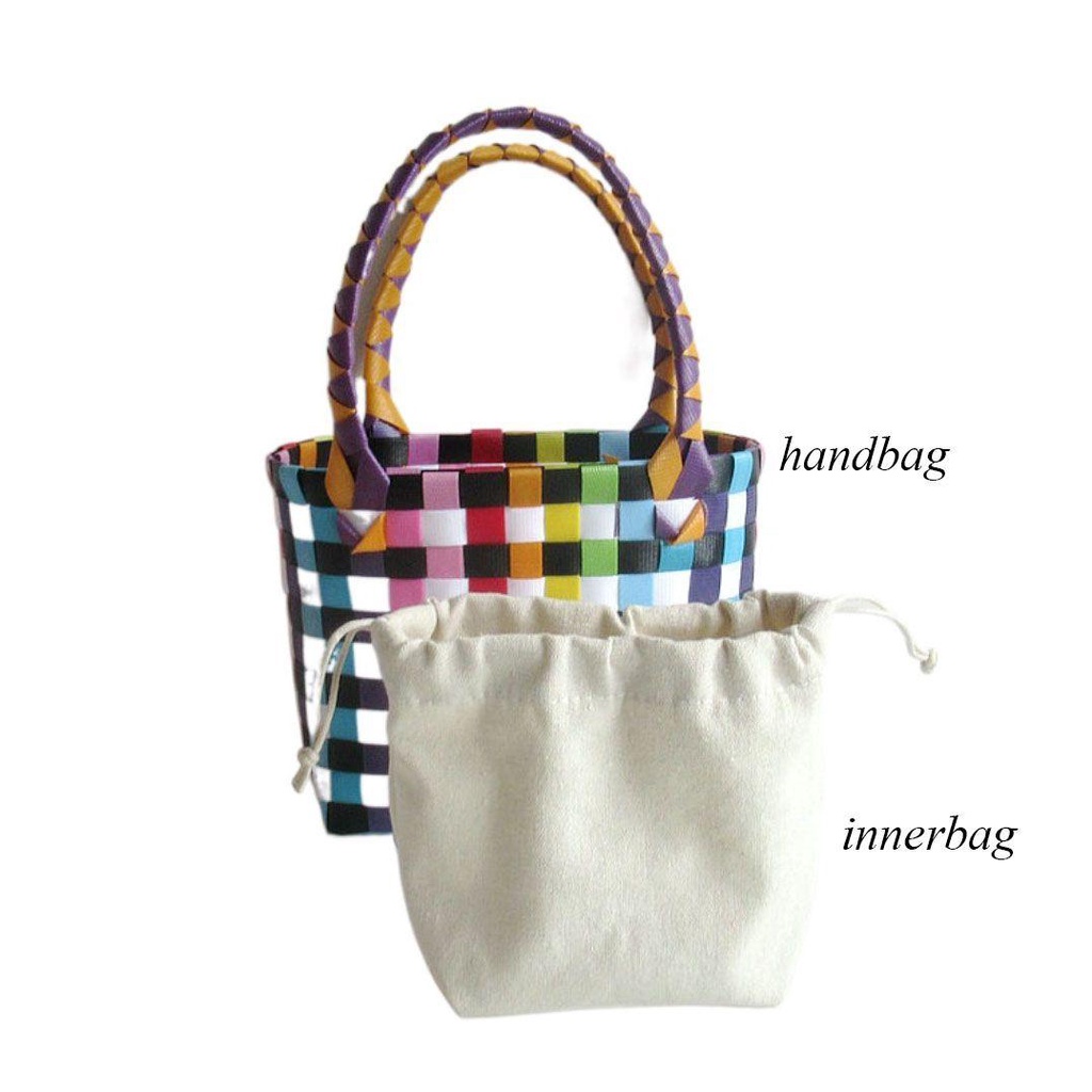 Danilo Giỏ Đựng Rau Củ Quả Bằng Nhựa PVC Dệt Nhiều Màu Sắc Thời Trang Đi Biển