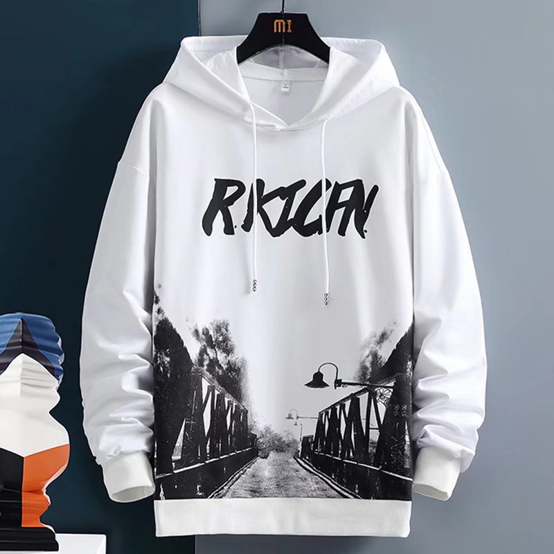 Áo Hoodie Dài Tay Dáng Rộng In Hình Thời Trang Mùa Thu Đông Dành Cho Nam