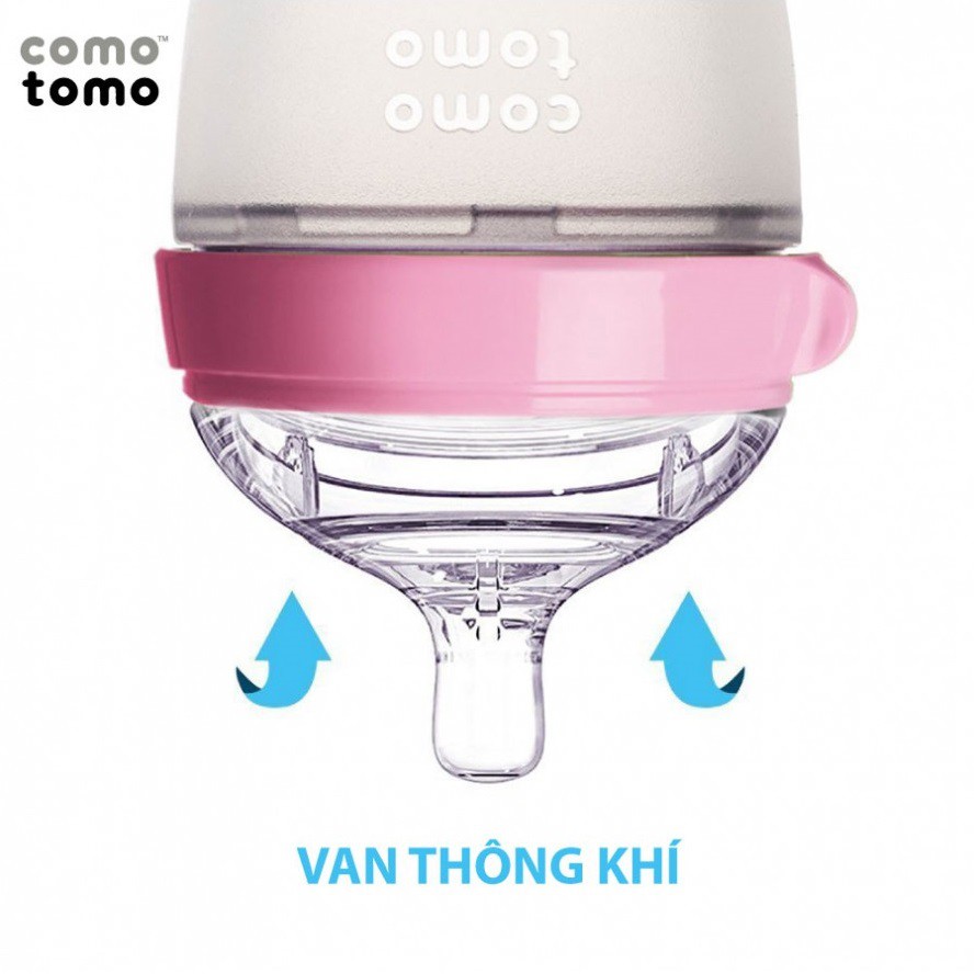 Bình sữa Silicone COMOTOMO 250ml CHÍNH HÃNG. An toàn cho bé, yên tâm cho mẹ.