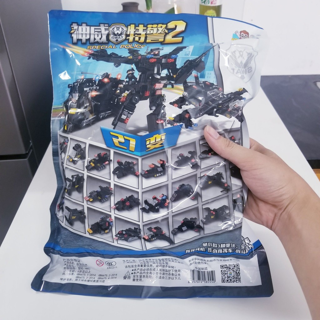 [500 CHI TIẾT] Bộ Đồ Chơi Lắp Ráp Xếp Hình LEGO Xe Cảnh Sát, Máy Bay Chiến Đấu, RoBot Biến Hình