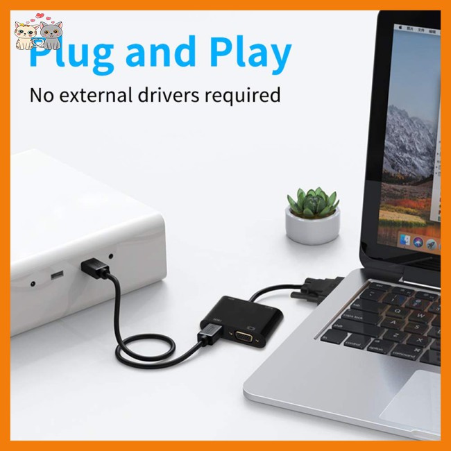 2 in 1 VGA to VGA HDMI Splitter with 3.5mm Audio Converter Support Dual Display for PC Projector HDTV Multi-port VGA Adapter