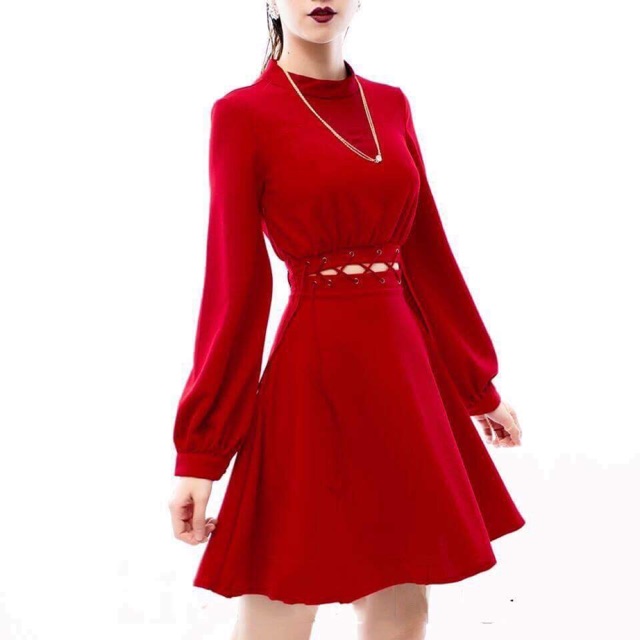 Đầm xoè cao cấp tay dài hàng thiết kế bao đẹp