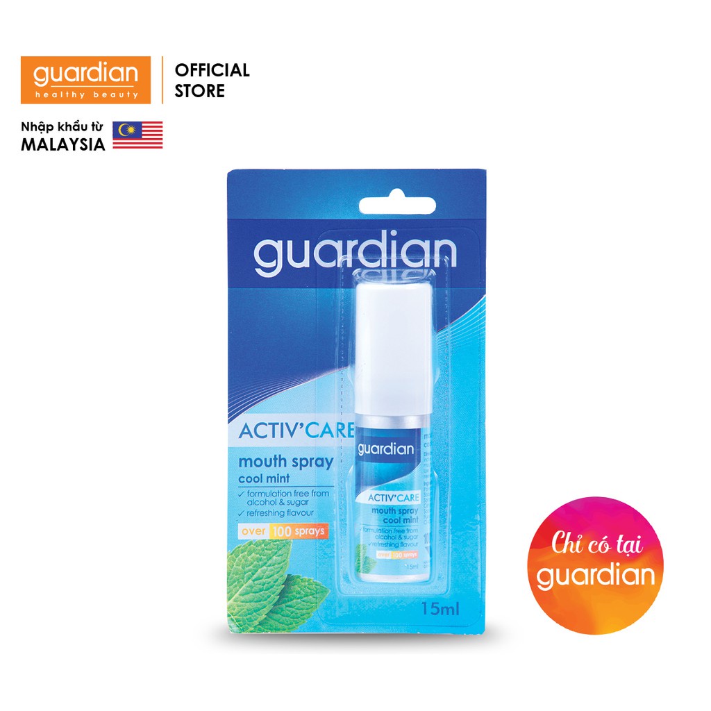 Xịt thơm miệng Guardian Bạc Hà mát lạnh 15ml