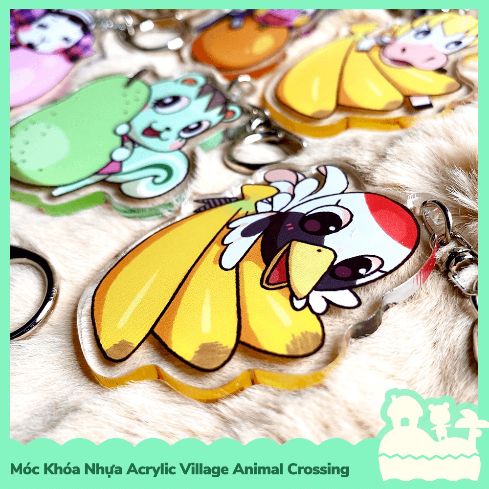 [Sẵn VN - NowShip] Móc Khóa Keychain Acrylic Nhựa Trong Nhân Vật Game Animal Crossing Horizons Nintendo Fruit Trái Cây