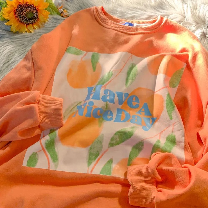 HIIXIIVI Áo Sweater Tay Dài Cổ Tròn Oversize In Họa Tiết Thời Trang Hàn Quốc Cho Nam Nữ