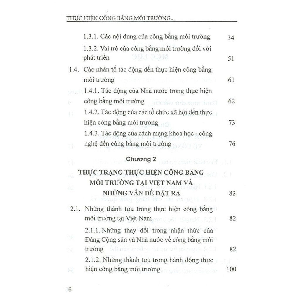 Sách - Thực Hiện Công Bằng Môi Trường Tại Việt Nam Hiện Nay - Một Số Vấn Đề Lý Luận Và Thực Tiễn (Sách Chuyên Khảo)