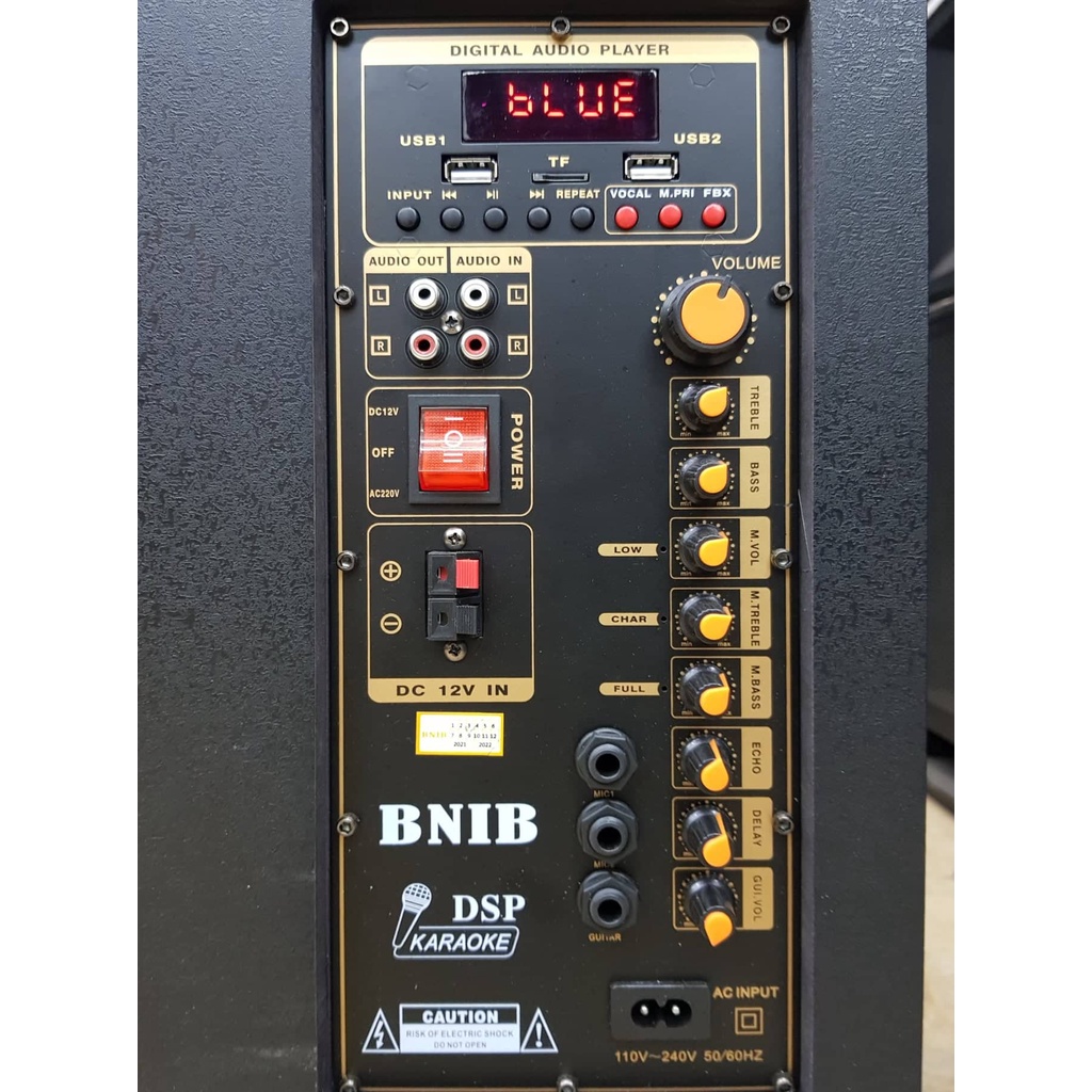 Loa kéo Karaoke Bluetooth BNIB 1299: Bass 30, Công suất 300W, Chống hú tốt. 2 Micro không dây