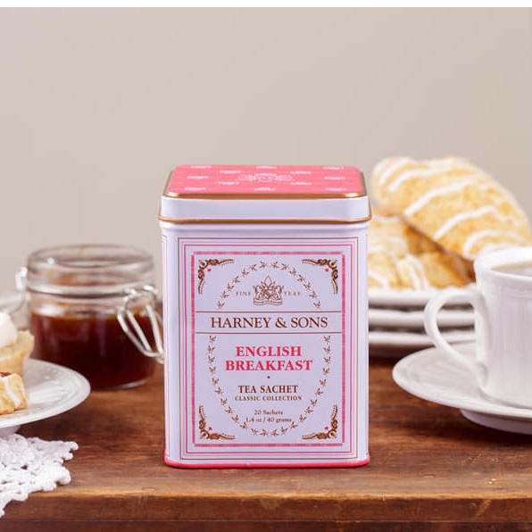 Trà đen English breakfast Harney and Sons hộp thiếc