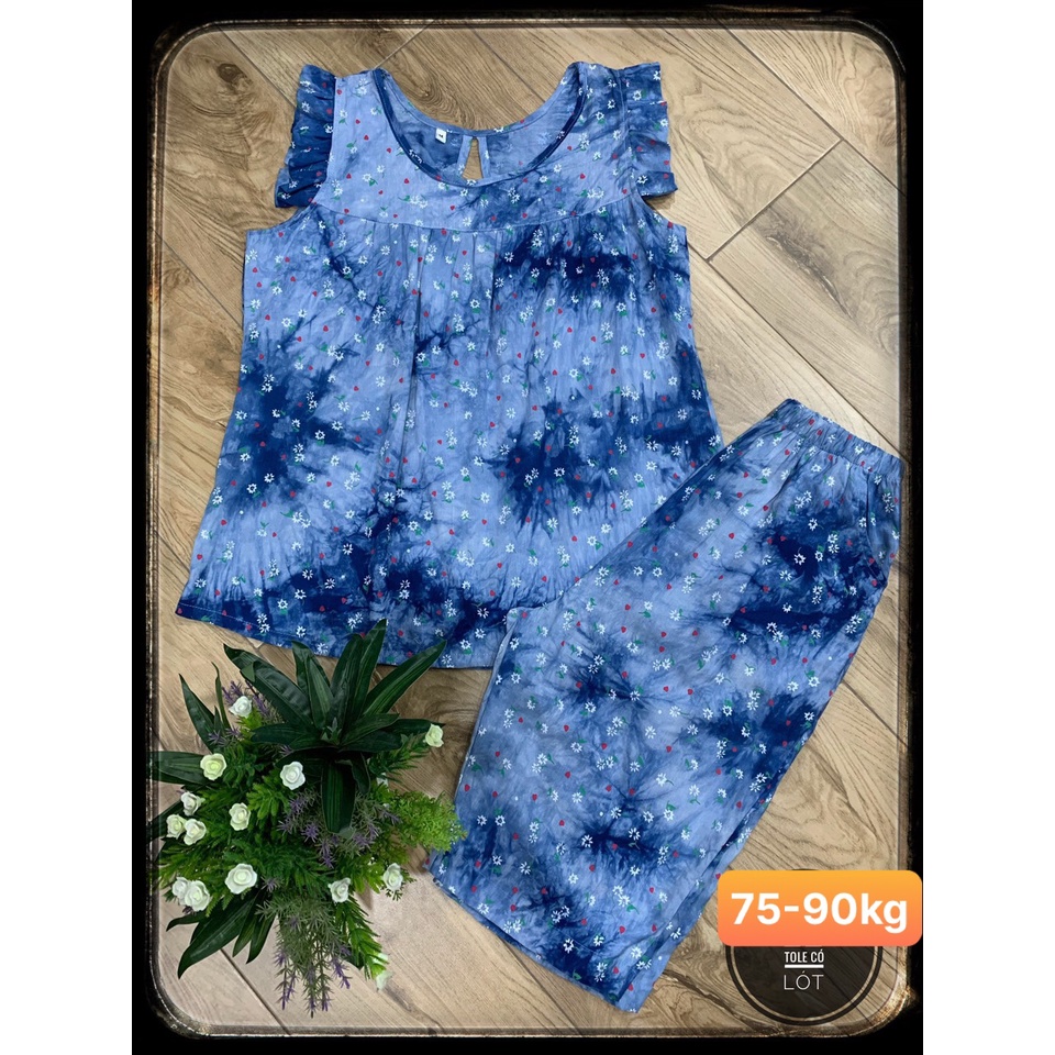 (75-90kg) Đồ bộ bigsize lửng tole/lanh/linen. hongduyen2188