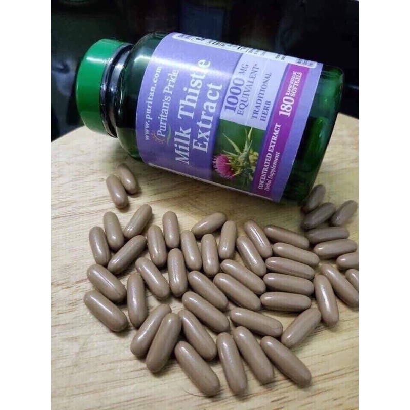 💜[HSD 07/2023] Viên uống bổ gan PURITANS PRIDE Milk Thistle Extract 1000mg của Mỹ 180 viên💜