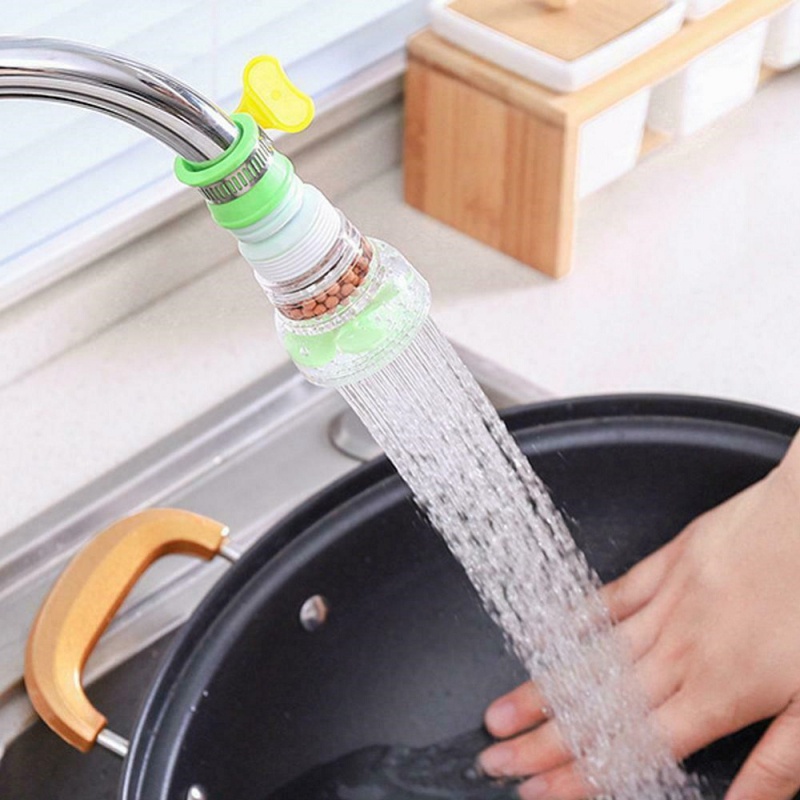 Đầu vòi lọc nước tăng áp xoay 360 độ có thể kéo dài ra điều chỉnh dòng nước rửa chén bát có sẵn khóa lắp Dimino