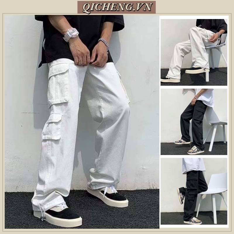 Quần Yếm Dáng Rộng quần túi hộp nam Phong Cách Hàn Quốc quần túi hộp nữ Thời Trang Mới cargo pants Nam Nữ