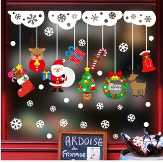 Decal dán kính trang trí noel giáng sinh vui vẻ hít tĩnh điện 2 mặt hl038