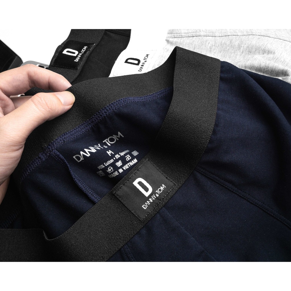 Quần lót Boxer nam Sịp Đùi Cotton 100% Co giãn 4 chiều, Thông thoáng, Kháng khuẩn, Chuẩn Form | Chính hãng DANNYTOM