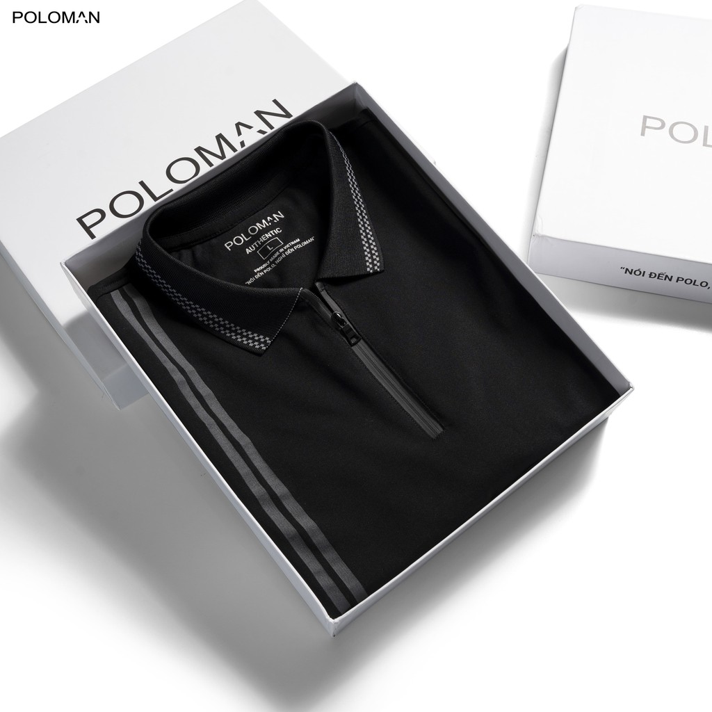 Áo Polo nam cổ bẻ phối RICOT vải cá sấu Cotton xuất xịn,chuẩn form, sang trọng - thanh lịch - POLOMAN | BigBuy360 - bigbuy360.vn