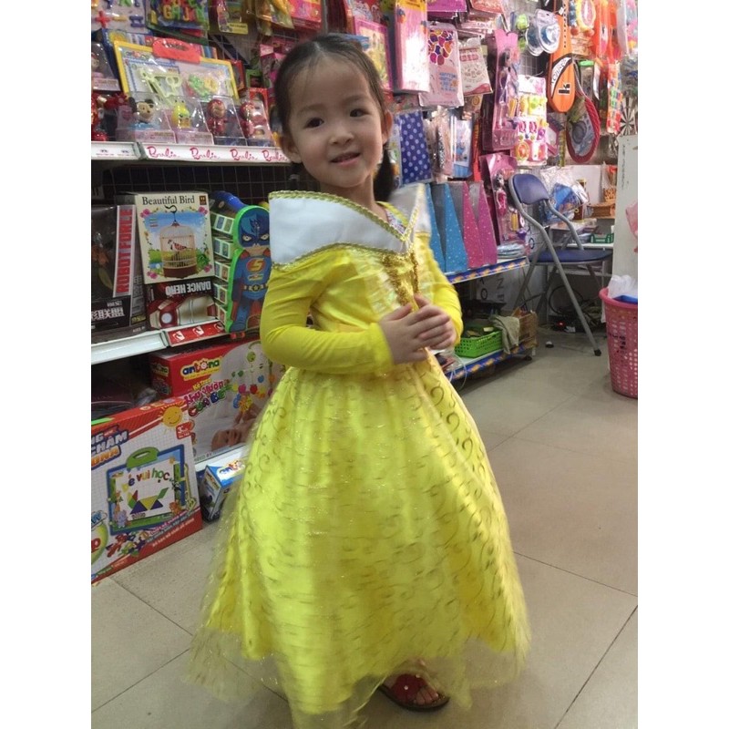 Bộ váy Belle Người đẹp và quái vật cho bé 3-6 tuổi hóa trang trung thu, Halloween