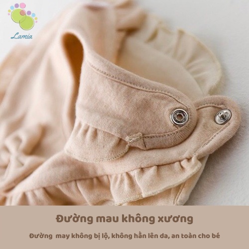 Yếm Nơ Tròn Bé Gái Cotton Organic Hữu Cơ Tự Nhiên