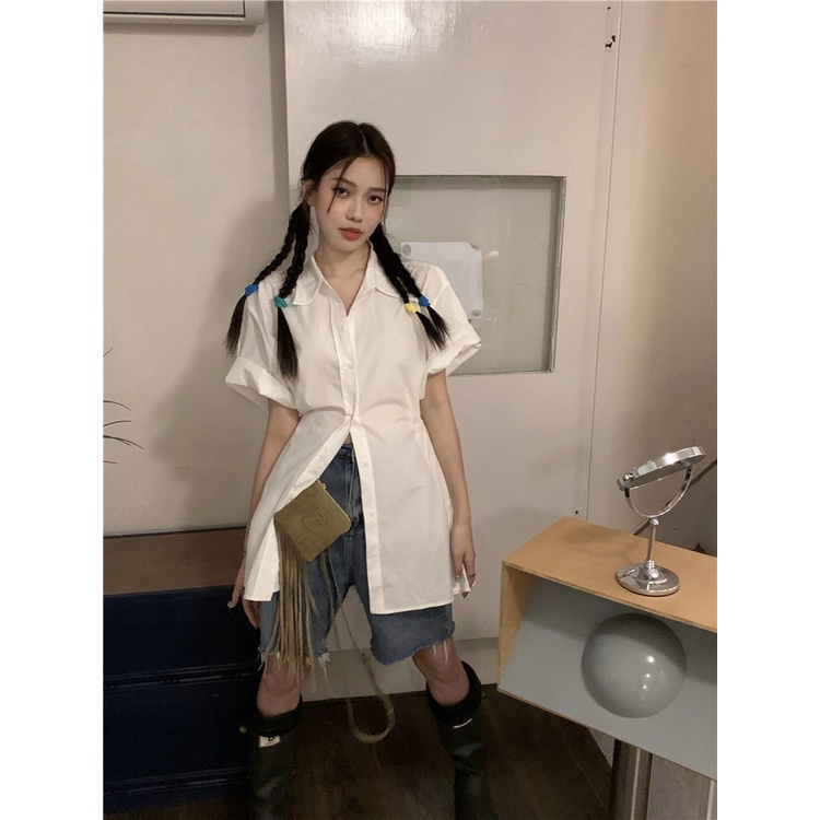 Áo Sơ Mi Tay Ngắn Và Dài Phong Cách Hàn Quốc Thời Trang Mùa Hè Cho Nữ
