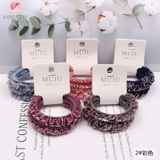 Set 2 Dây Cột Tóc Nhún bèo Cho Bé Nhiều Màu B193