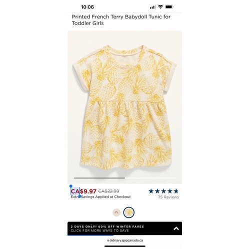 Váy Cotton da cá Oldnavy bé gái onweb
