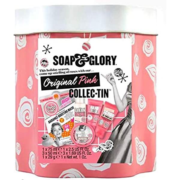 Hộp quà tặng dưỡng thể SOAP &amp; GLORY Original Pink Collection-Tin 5 món travel size