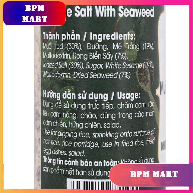 Muối rong biển mè rang Natural hũ 110g - Dh Foods