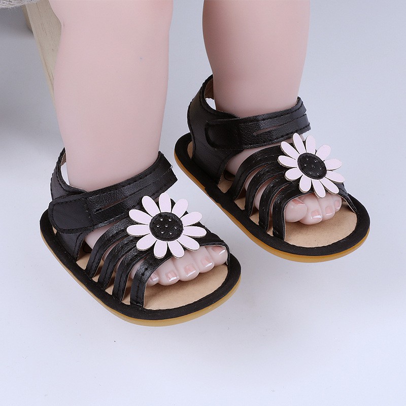 ❤️Giày sandal tập đi cao cấp cực chất đế cao su chống trơn trượt chất da mềm mại  đính hoa dễ thương cho bé gái.Loại 1