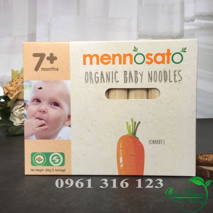 Mì sợi ăn dặm rau củ hữu cơ cho bé MenNoSato