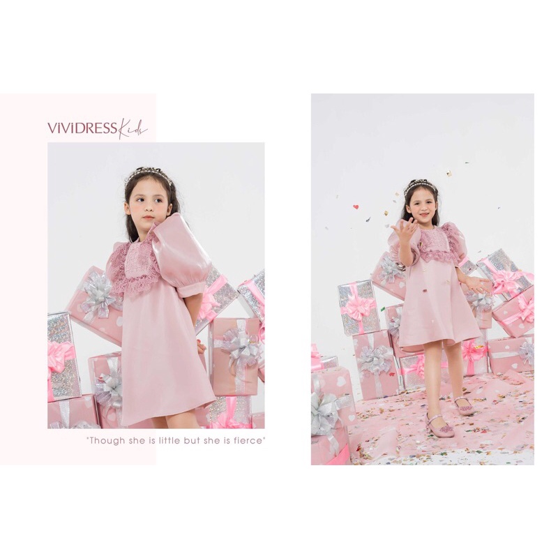 Váy tafta pha ren cổ dáng A -1120 003