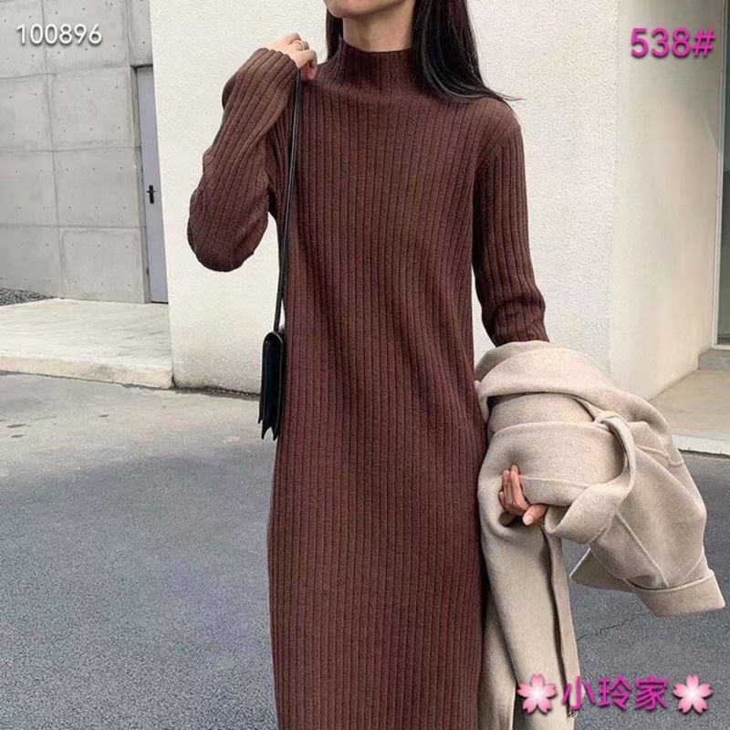 Váy len tăm to dáng suông cổ 3 phân hàng QC loại 1