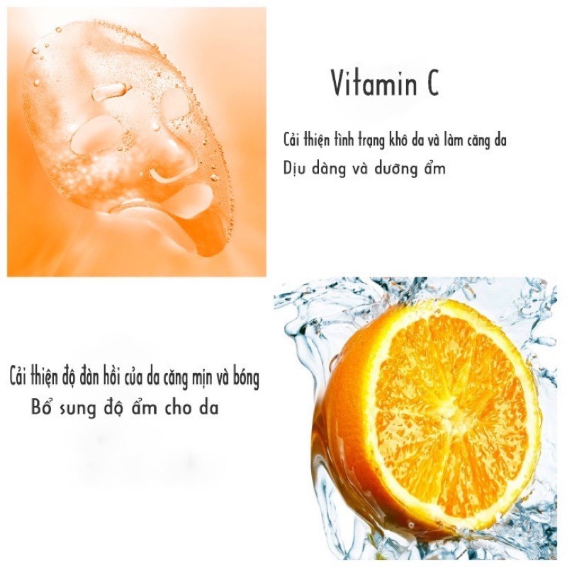 Mặt nạ vitamin C Bioaqua cấp ẩm dưỡng trắng và trẻ hóa da da chiết suất cam vàng nội đia Trung 25g A004