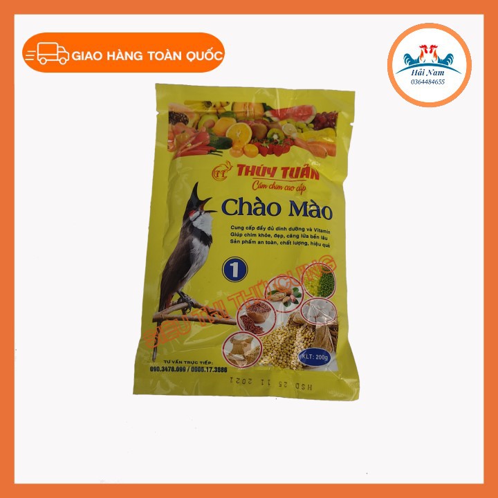 CÁM CHÀO MÀO -[COMBO 10 GÓI x 200gr]- CÁM CHO CHIM CHÀO MÀO THÚY TUẤN SỐ 1