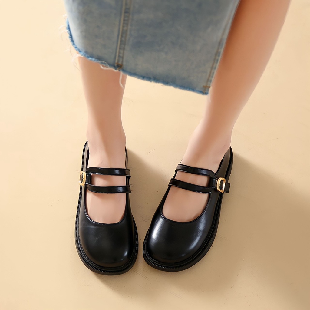 Giày búp bê lolita 2 dây chất da đẹp mềm kiểu dáng trẻ trung cực hót mã k16