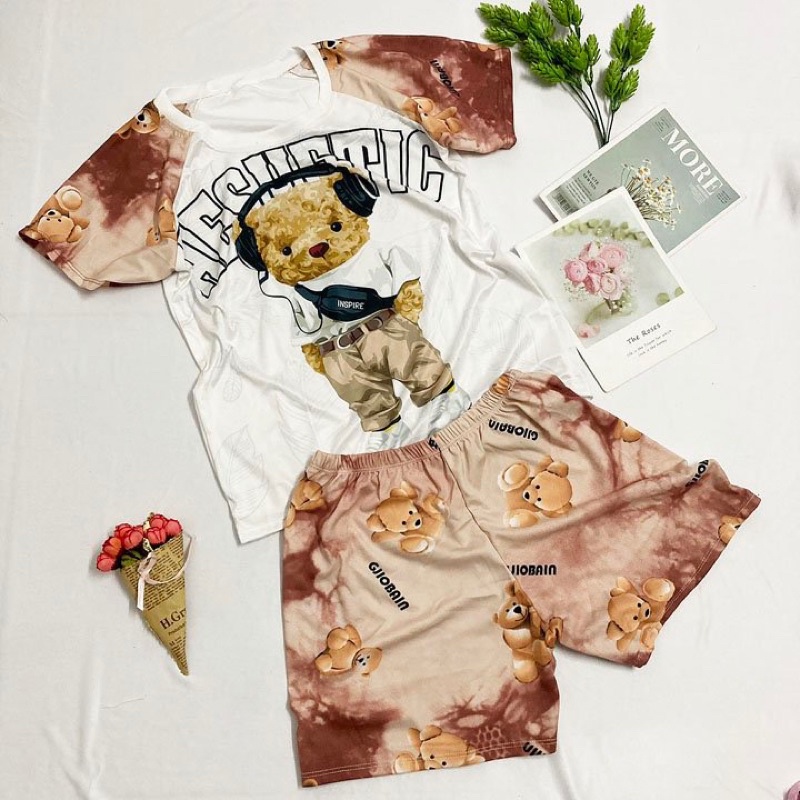 Đồ bộ mặc nhà freesize từ 40-45kg , đồ bộ cho nữ, cho bé gái lớn thun mềm - B03