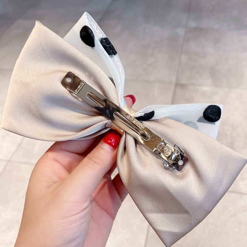 Kẹp tóc nơ von bi size to cao cấp TIMSTORE, kẹp búi tóc phong cách hàn quốc retro