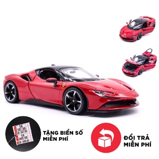Mô hình xe Ferrari Sf90 Stradale đánh lái được full open 1:24 Bburago OT577