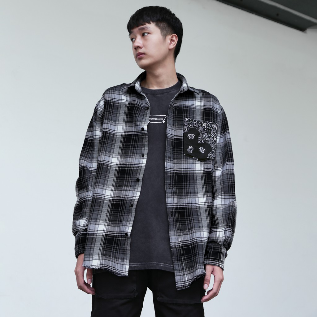 Áo Sơ Mi Flannel Khăn Badana Sọc Đen | BigBuy360 - bigbuy360.vn
