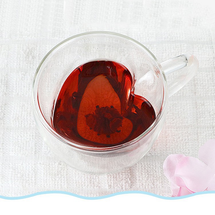 Ly thủy tinh cách nhiệt 2 lớp hình trái tim 180ml-240ml