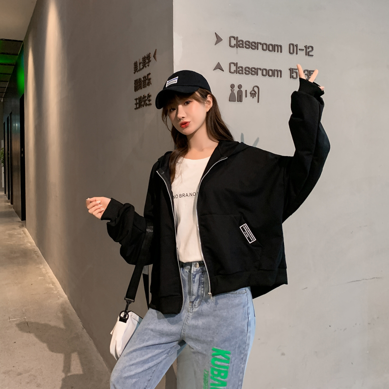 SUXI Áo Khoác Hoodie Phối Khóa Kéo Kiểu Hàn Quốc Thời Trang Thu Đông Cho Học Sinh