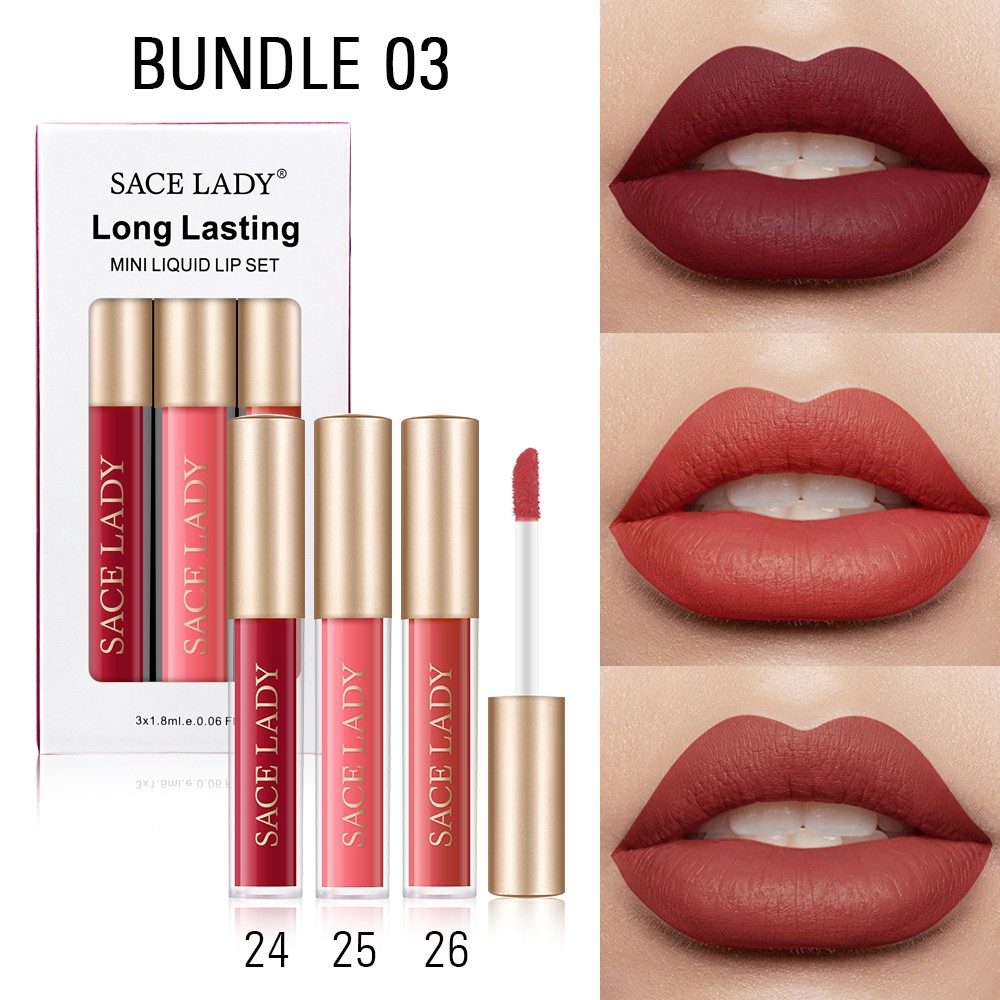 Bộ Son Kem SACE LADY Cỡ Nhỏ Lâu Trôi Hôn Không Nhòe 1.8ml | BigBuy360 - bigbuy360.vn